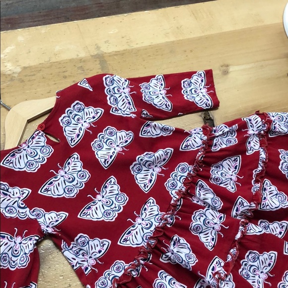 Tiered red butterfly dress Tea Collection - Picture 3 of 5